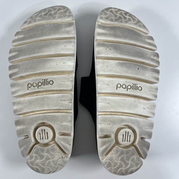 Arizona Platform Leather Chunky Suede Black Birkenstock Papillio Wedges Sz 40 - Picture 10 of 15